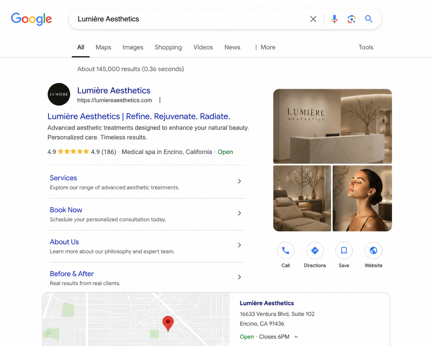 Google search ad sample placement